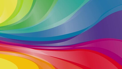 Canvas Print - colored rainbow waves in abstract shape. animated illustration