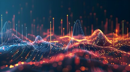 New age of data visualization. Data science and visual management design concept. Abstract background