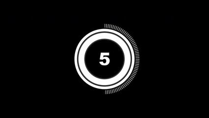 10 second countdown animation on black background. 4k video