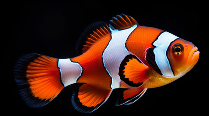 Wall Mural - Nemo fish isolated on black background