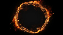 Smoothly Fire Circle Isolated On Black Background