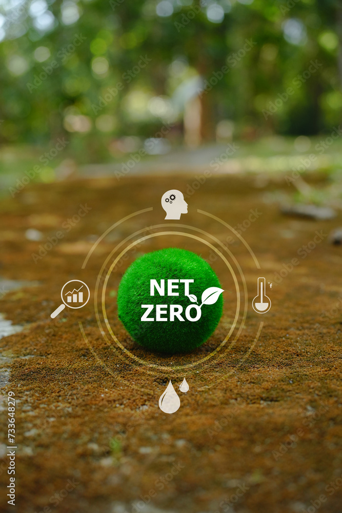 ESG, CO2 reduction, net zero goals, Earth Day concepts. Green ball ...