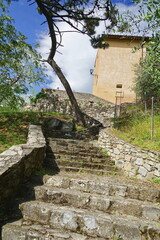 Wall Mural - Staircase in the town of Vicopisano, Tuscany, Italy