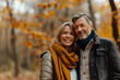 © lucky pics - adult heterosexual Caucasian couple in beautiful autumnal nature