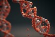 3D rendered antibody and DNA helix. Generative AI