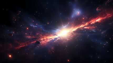 Wall Mural - space galaxy background, 3d illustration of nebulae in the universe