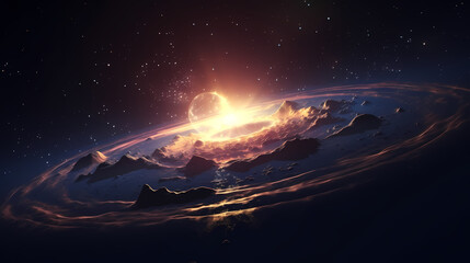 Wall Mural - space galaxy background, 3d illustration of nebulae in the universe