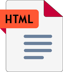 HTML File icon with Outrageous Orange color