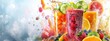 © JovialFox - Fresh Smoothie Delight: Bright Banner Featuring Colorful Fruits with Copy Space