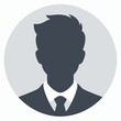 silhouette of a man, generic male profile icon with suit and tie in black