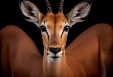 Portrait Of A Impala At Masai Mara, Kenya. Generative AI
