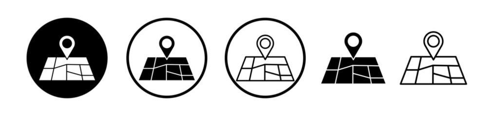 Wall Mural - Metropolitan Guide Line Icon. City location pin icon in black and white color.