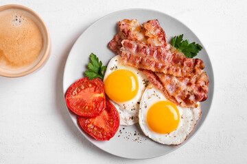 Canvas Print - Breakfast Fried Egg and Bacon