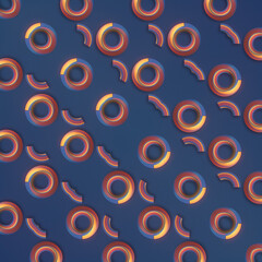 Poster - Bright pattern of multicolored circles. Contemporary and artistic style. 3d rendering digital illustration