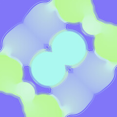 Aufkleber - Digital illustration with an abstract style. With neon tones of blue, purple and green. 3d rendering