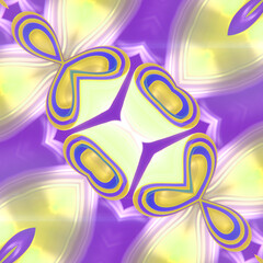 Aufkleber - Psychedelic wave pattern with trendy neon gradient. Symmetrical background. 3d rendering digital illustration