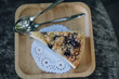 blueberry cheese pie on plate