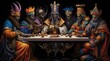The assembly of medieval European kings convened to discuss matters of state and diplomacy.