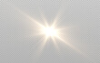 © David - Vector light on isolated transparent background. Sun, rays of light png. Magic glow, golden light png