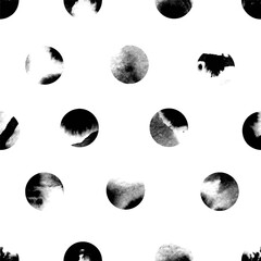 Wall Mural - vector seamless pattern with watercolor polka dots