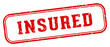 insured stamp. insured rectangular stamp on white background