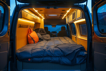 vanlife, sleeping place in the van