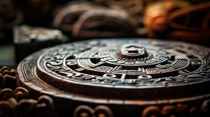 Wall Mural - A close up of a decorative object on display in an antique shop, AI