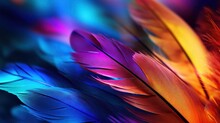 A Close Up Of A Colorful Feather With Many Colors, AI