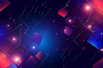 Wall Mural - red and blue futuristic background with many shapes, in the style of dark blue and violet, play with