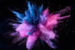 Colorful Explosion of Powder in the Dark