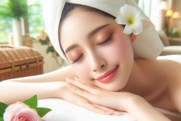 woman in spa beauty salon