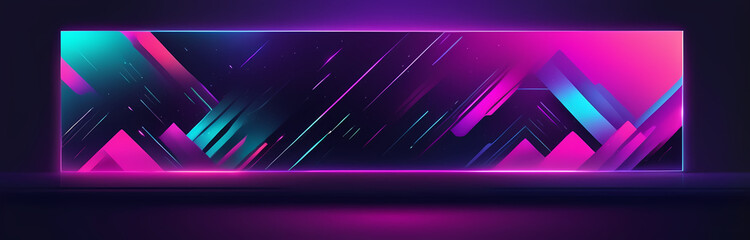 Synthwave Art Style Digital Web Banner