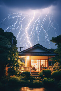 建築, 家, 住宅, 雷, 嵐, architecture, home, houses, lightning, storm