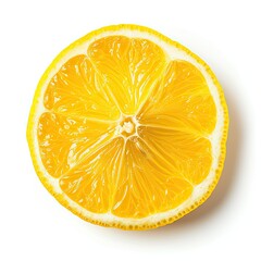 Wall Mural - Top View of Perfect Round Slice of Yellow Lemon