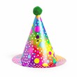 © Blinix Solutions - Colorful birthday party hat isolated on white background