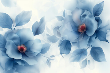 Background of flowers in pastel colors, soft flowers seamless with botanical elements, collage