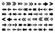 Set of Black Arrows Icons. Arrows vector design. Arrow vector collection. Flat arrow icon, Arrow, Cursor. Collection of different Arrows on flat style. Simple arrows. Vector illustration.