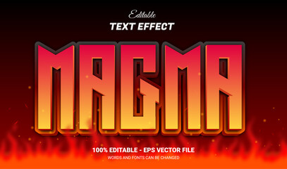 Wall Mural - magma editable text effect
