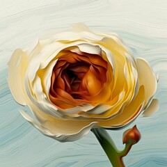 Sticker - AI generated illustration of a yellow flower in watercolors