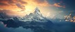 AI-generated illustration of a picturesque mountainous landscape with a lake below