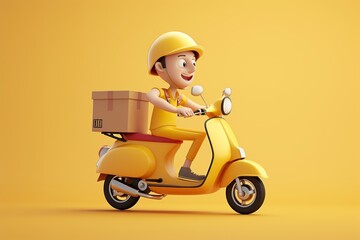 Poster - child on delivery scooter