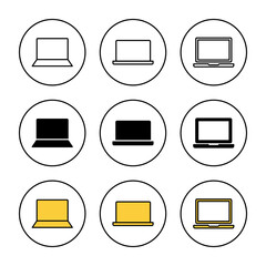 Laptop icon set vector. computer sign and symbol