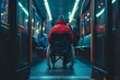 AI-generated illustration of a person in a wheelchair on the bus