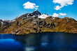 Lake and Mountains along Routeburn track in Fjordland National Park, South Island, New Zealand