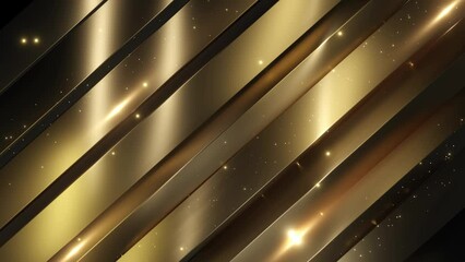 Wall Mural - abstract background featuring diagonal stripes in various shades of gold, interspersed with sparklin