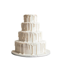 Canvas Print - white tiered wedding drip cake