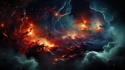 Wall Mural - giant cosmic clusters that create impressive landscapes on the horiz