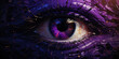 Mysterious eyes with deep purple shades, like a closed forest in twilight silenc