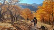 © Manyapha - Golden Trails Solo Hike - Autumn Adventure and Solitude, adult, solo hiking, adventure, outdoors, autumn trails, solitude, restorative journey, sunny autumn light