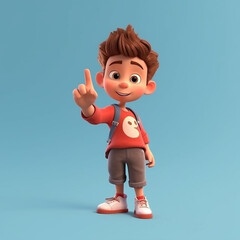 3d cartoon boy character, generative ai